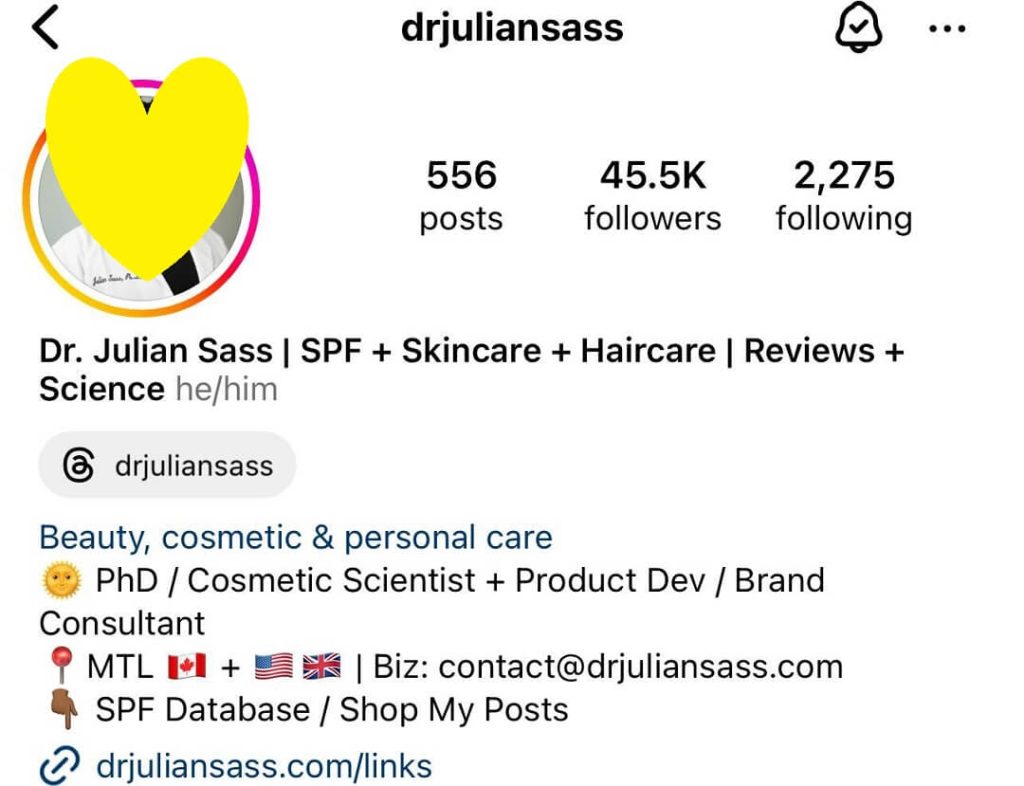 Optimize instagram Profile